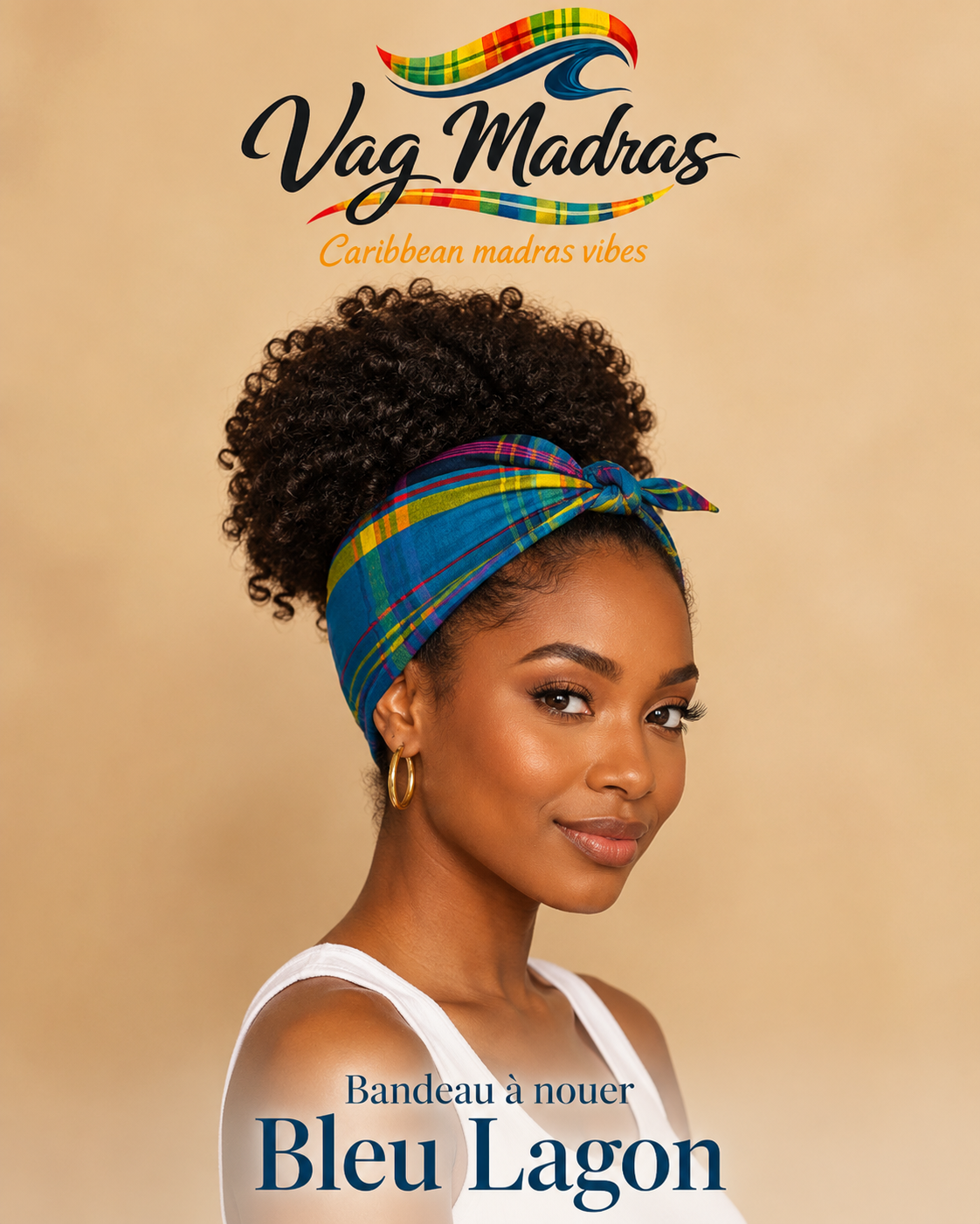 Bandeau à nouer en Madras – Vag Madras