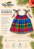 Blouse bébé-enfant madras Corail des Îles – fait main