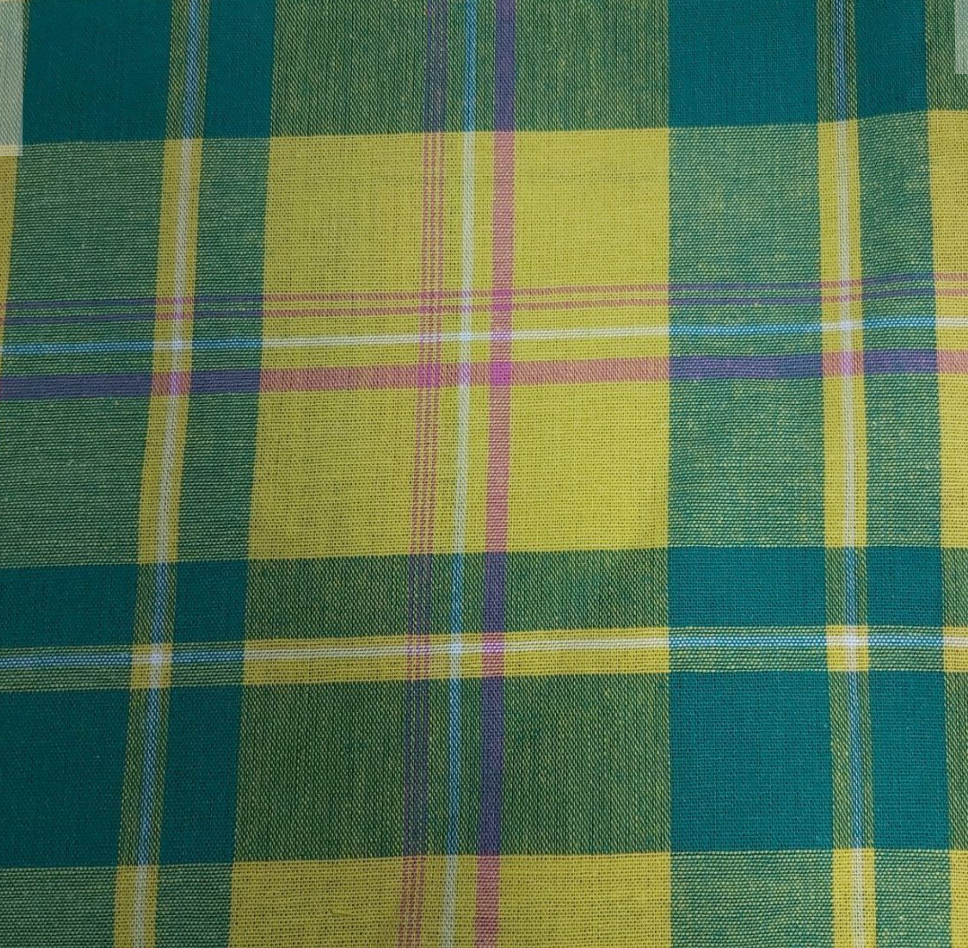 Tissu Madras Émeraude Créole – 100% coton