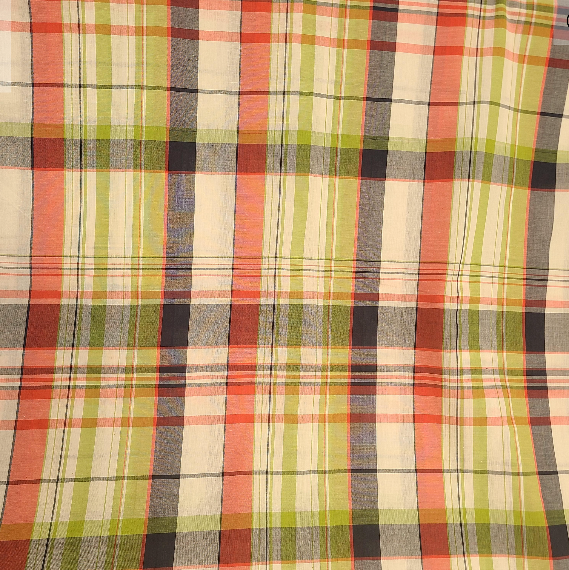 Tissu Madras Cannelle Créole – 100% coton
