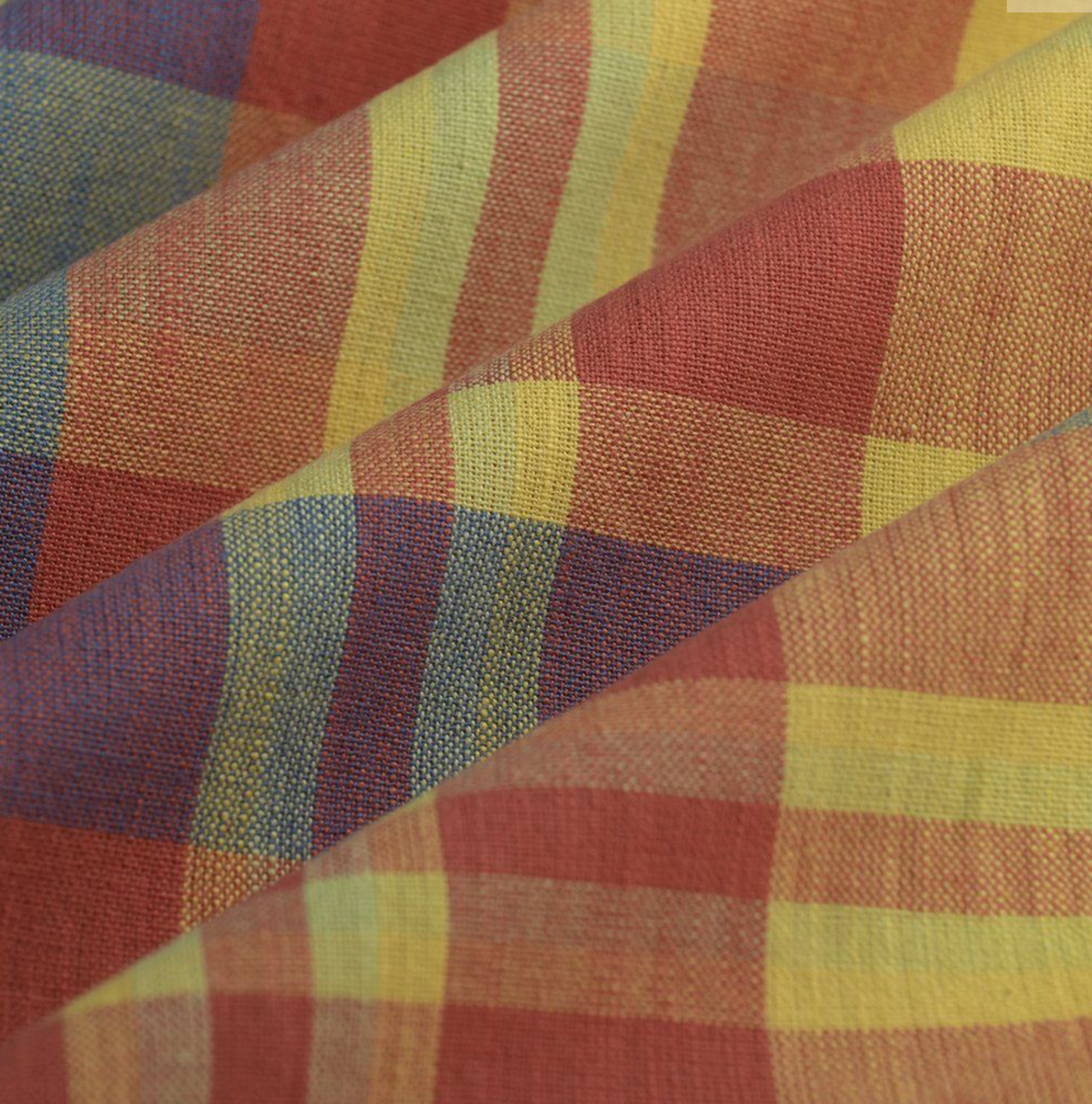 Tissu Madras Miel Caraïbe – 100% coton