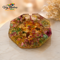 Cendrier en résine Fleurs Séchées & Éclats Dorés – Ambiance Florale