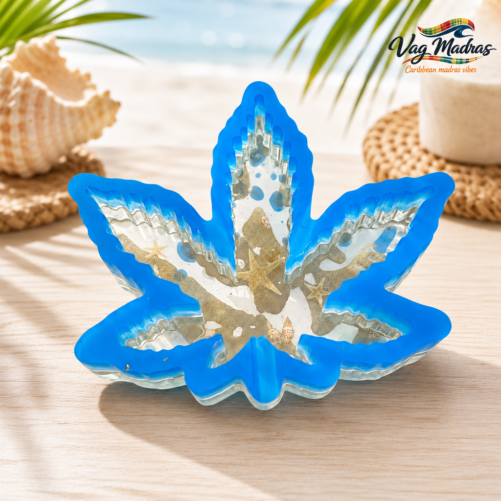 Cendrier en résine Océan Bleu – Coquillages & étoiles de mer