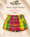 Short enfant madras Soleil Créole – fait main