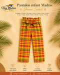 Pantalon enfant madras Jaune Soleil – fait main
