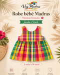 Robe froncée bébé madras Jardin Créole – fait main