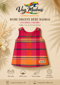1. Robe droite bébé madras Fuchsia Caraïbe – fait main