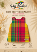 Robe droite bébé madras Soleil Créole – fait main