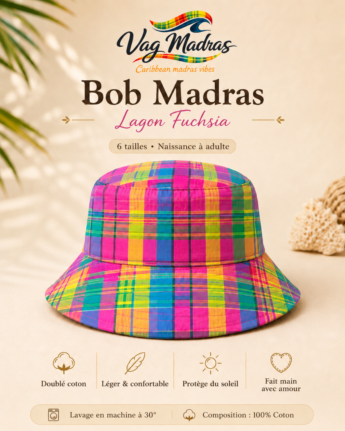 Bob Madras Lagon Fuchsia