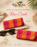 Étui à lunettes madras Rose Créole – simple ou matelassé