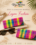 Étui à lunettes madras Lagon Fuchsia – simple ou matelassé
