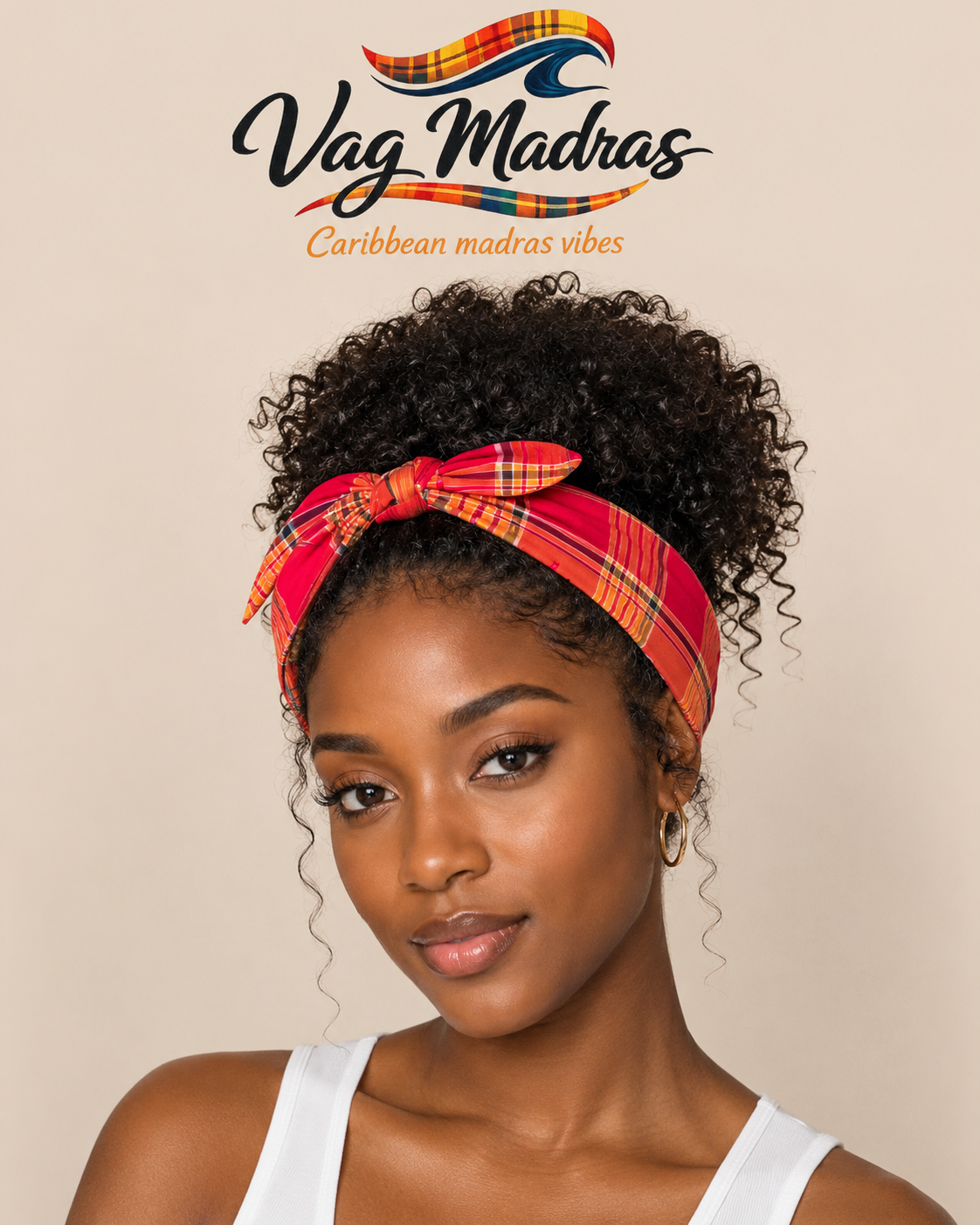Bandeau à nouer en Madras – Vag Madras
