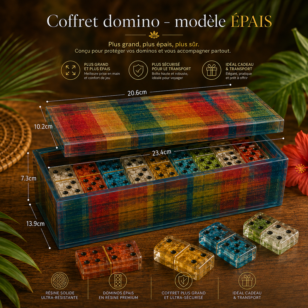 Jeu de dominos madras personnalisé – Modèle épais