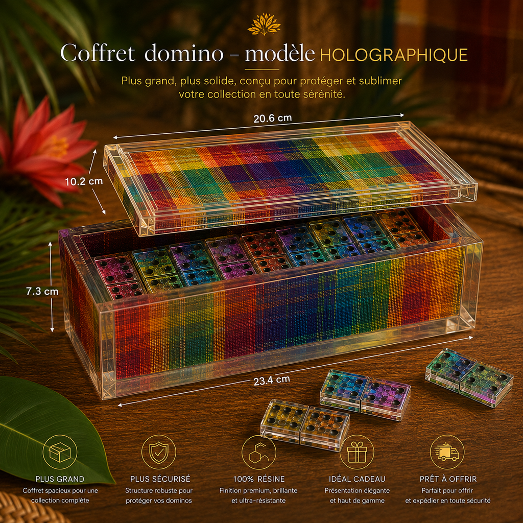 Jeu de dominos madras personnalisé – Modèle holographique