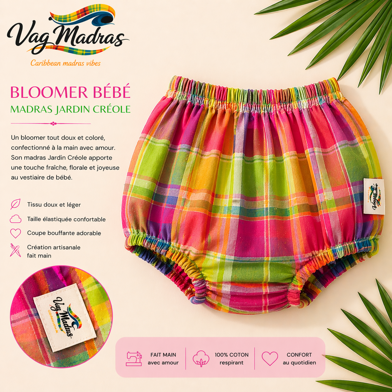 Bloomer bébé jardin créole – fait main