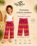Pantalon enfant madras – Taille élastique – fait main