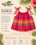 Blouse bébé-enfant madras Fuchsia Caraïbe – fait main