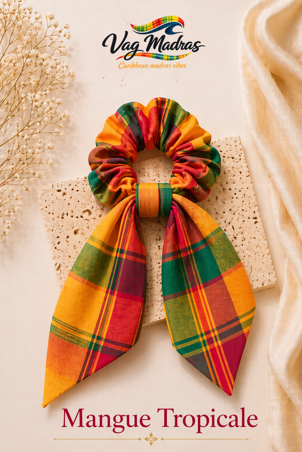 Foulchie madras Lagon Mangue Tropicale – fait main