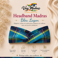 Headband Madras Bleu Lagon – fait main