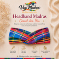 Headband Madras Corail des Îles – fait main