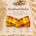 Headband Madras Jaune Soleil – fait main