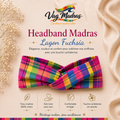 Headband Madras Lagon Fuchsia – fait main