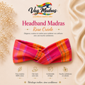 Headband Madras Rose Créole – fait main