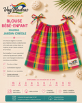 Blouse bébé-enfant madras Jardin Créole – fait main