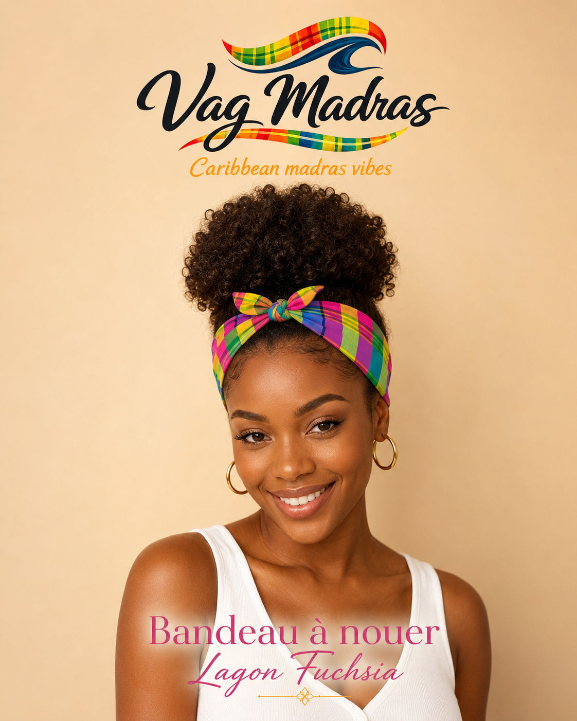 Bandeau à nouer en Madras – Vag Madras