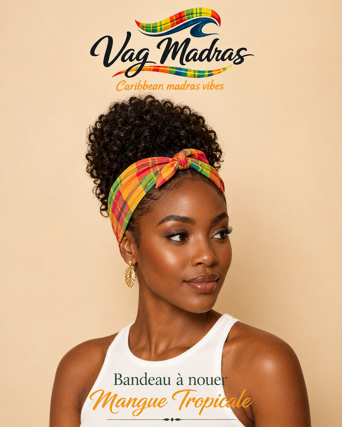 Bandeau à nouer en Madras – Vag Madras