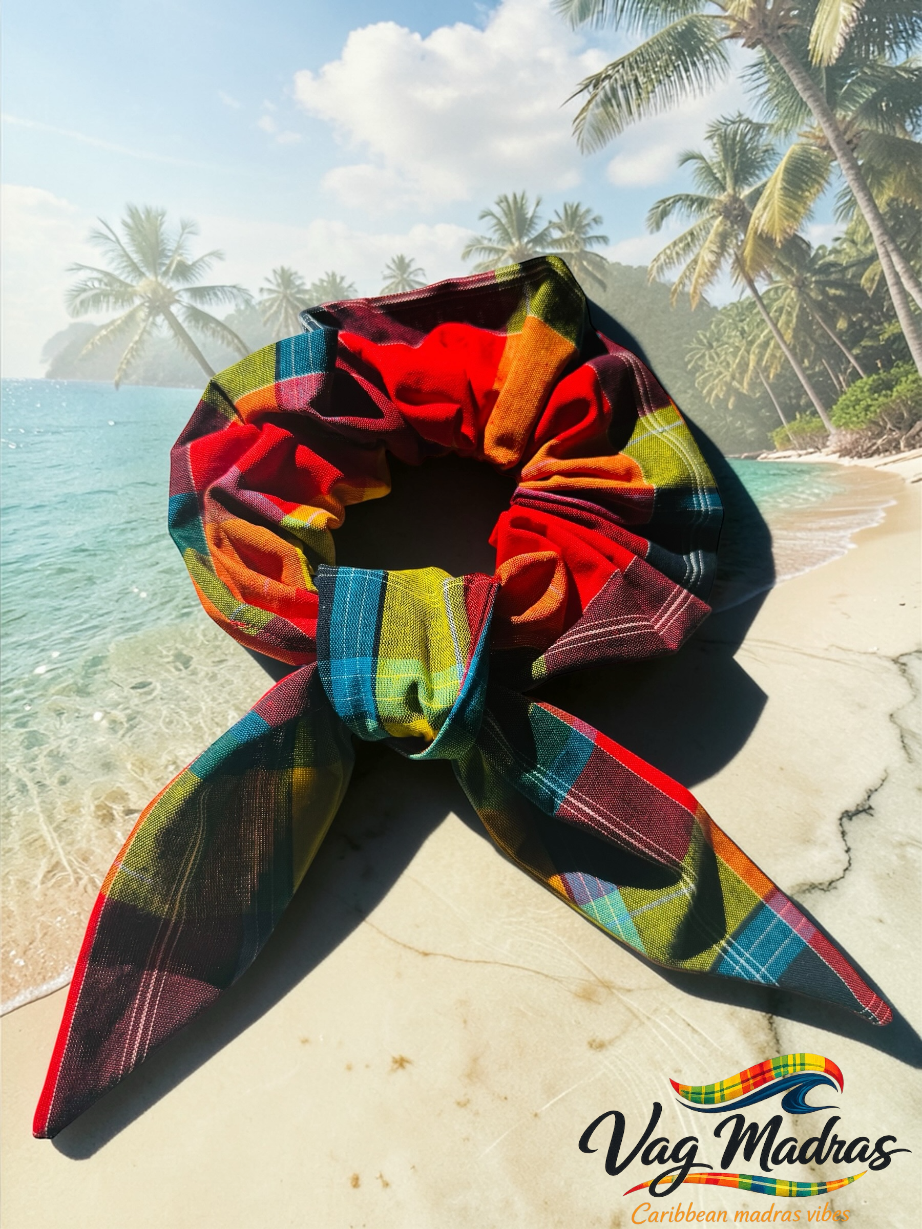 Foulchie Madras jaune & rouge – fait main