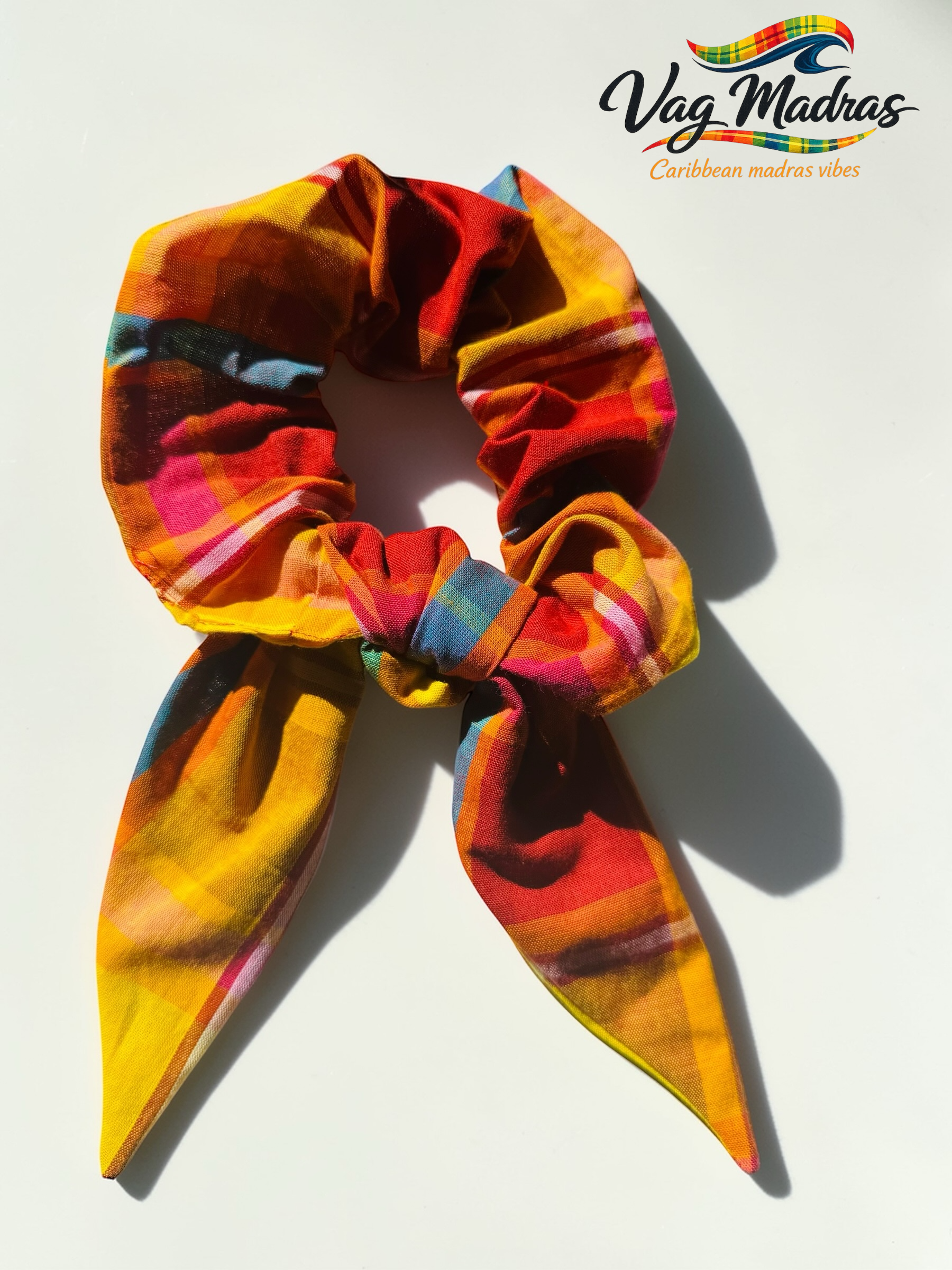 Foulchie Madras jaune & rouge – fait main
