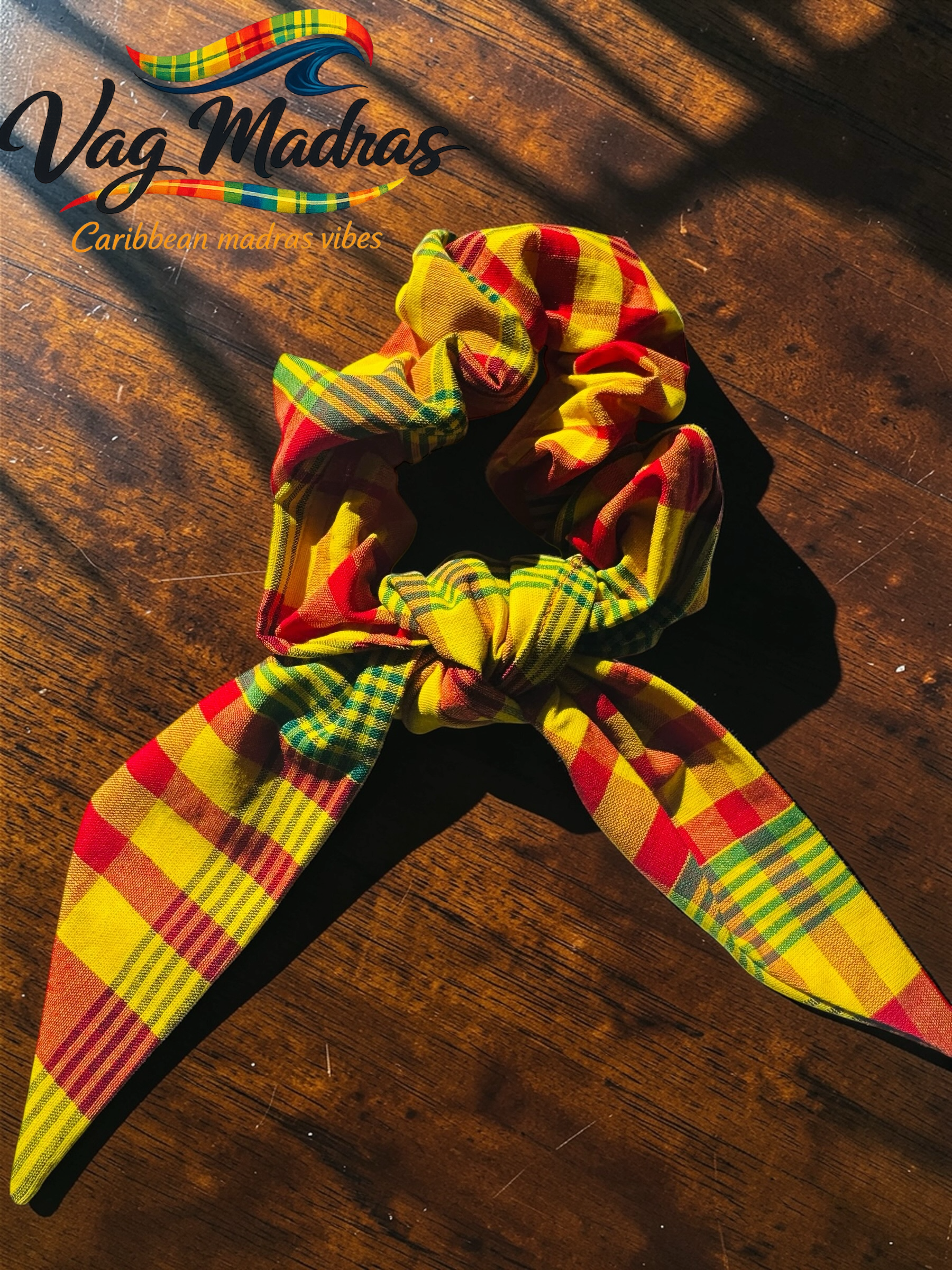Foulchie Madras jaune & rouge – fait main