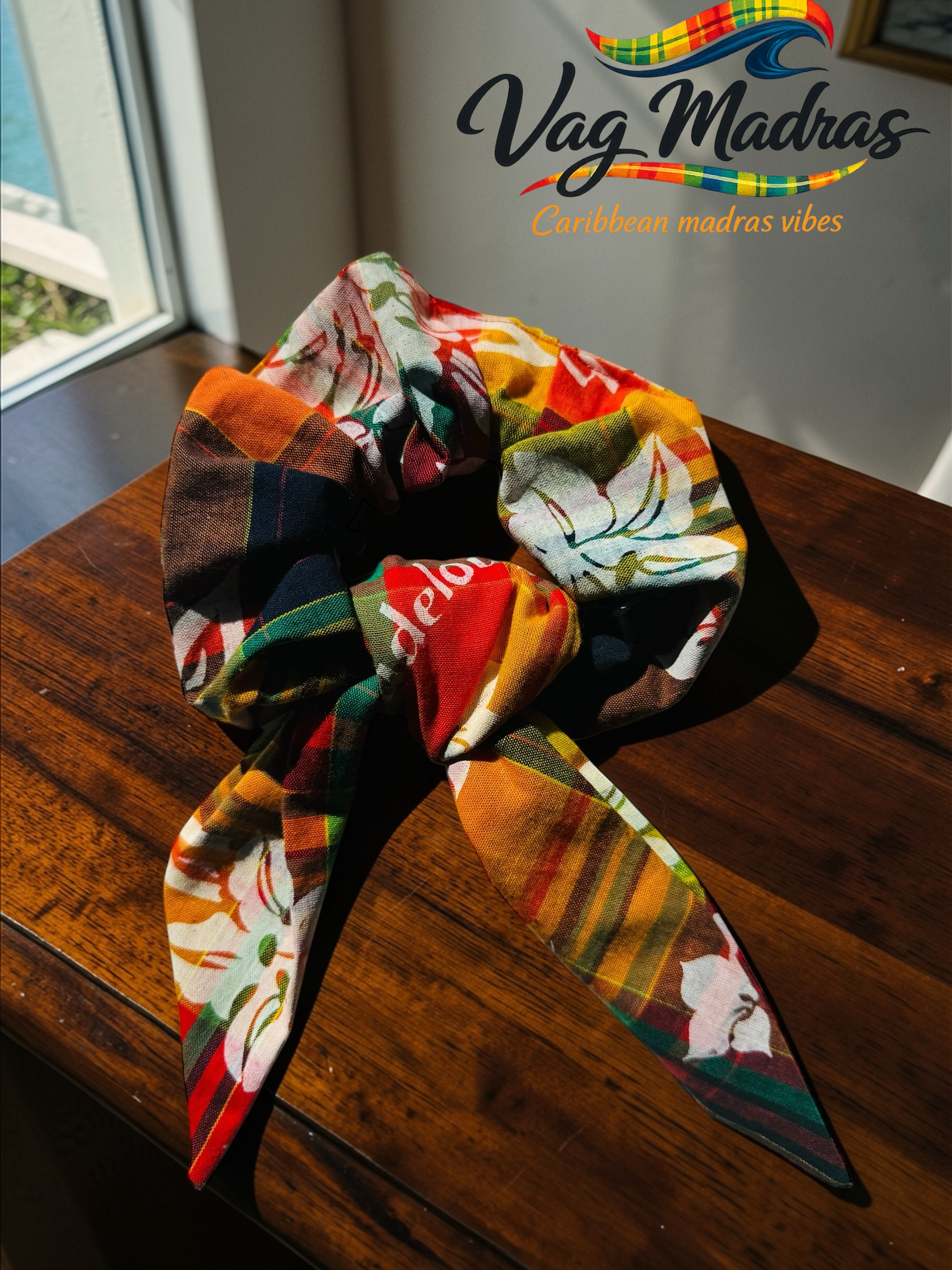 Foulchie Madras jaune & rouge – fait main