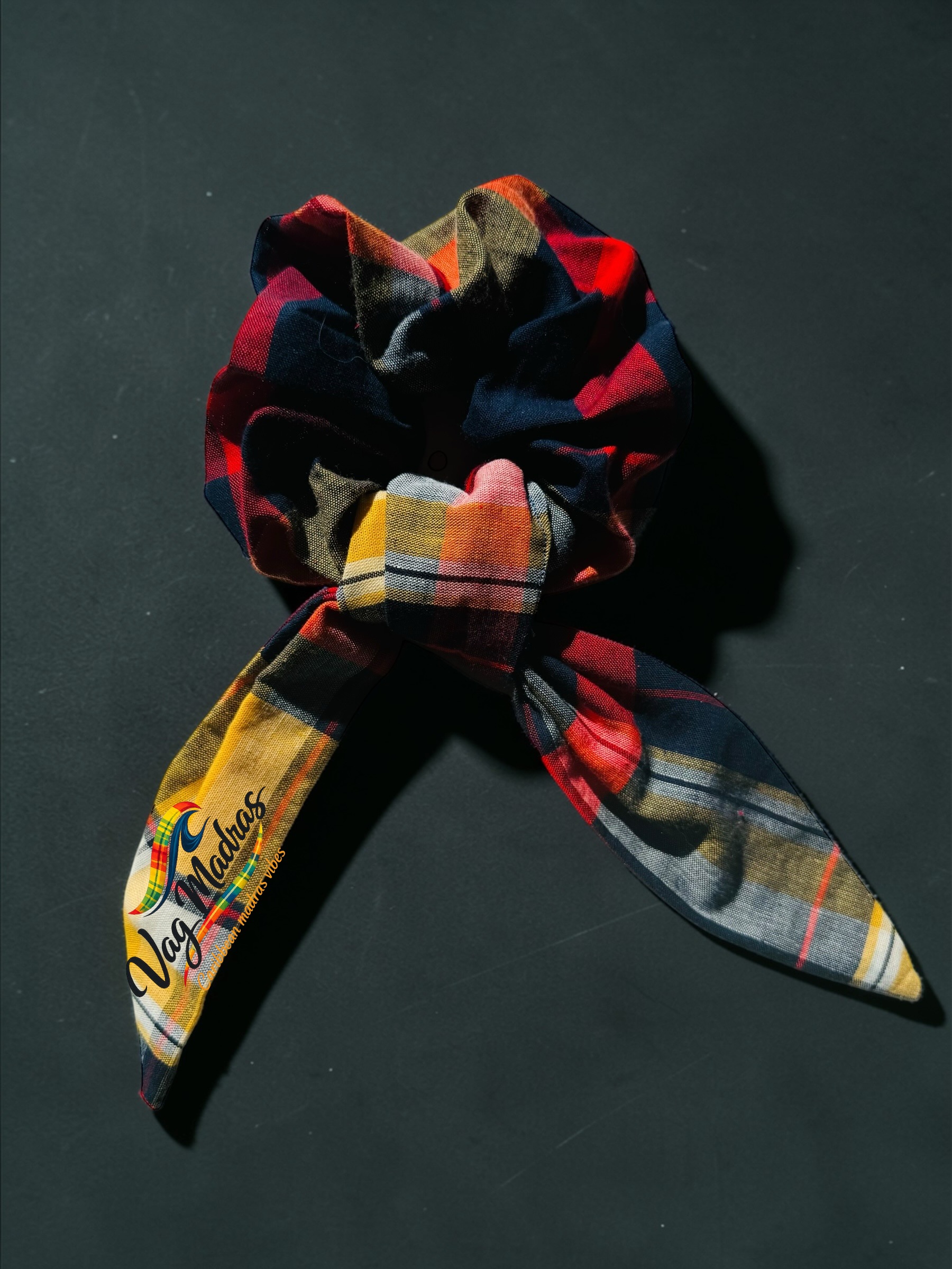 Foulchie Madras jaune & rouge – fait main