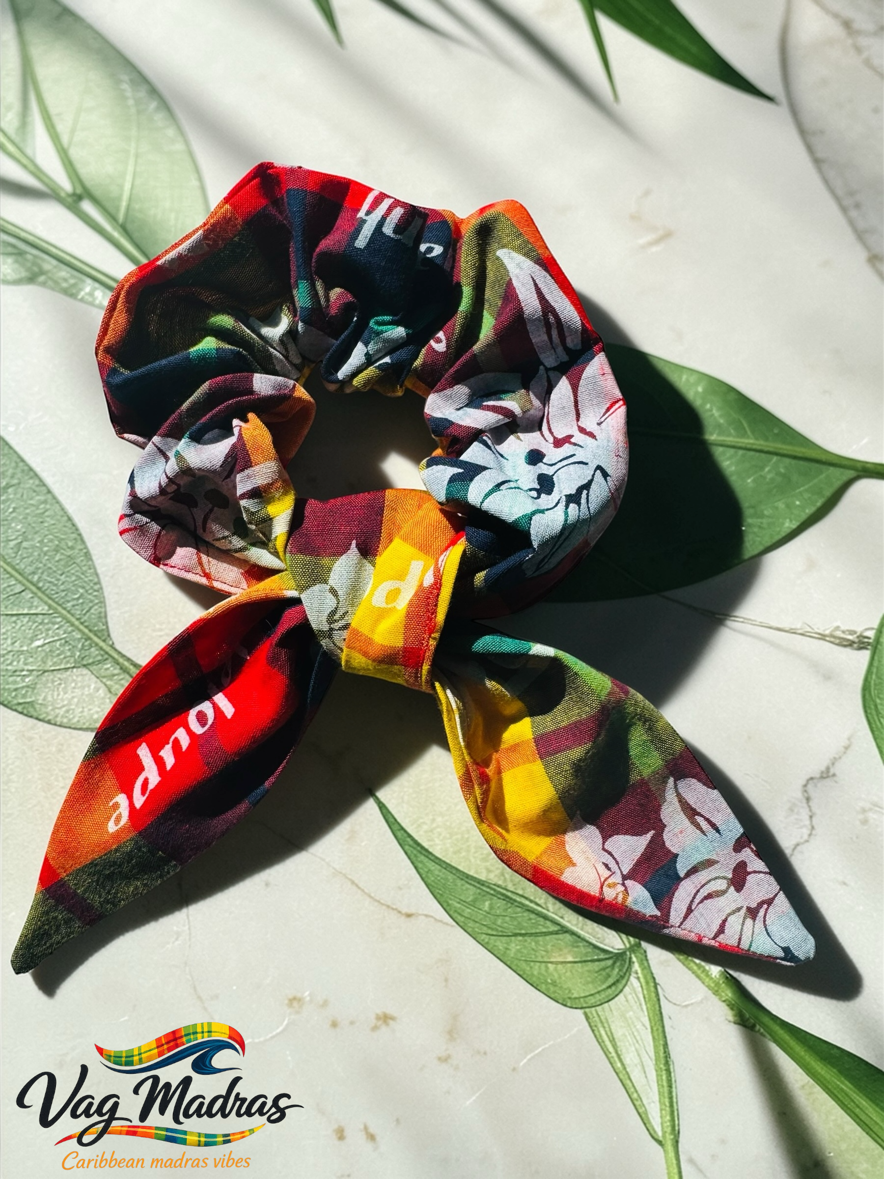 Foulchie Madras jaune & rouge – fait main
