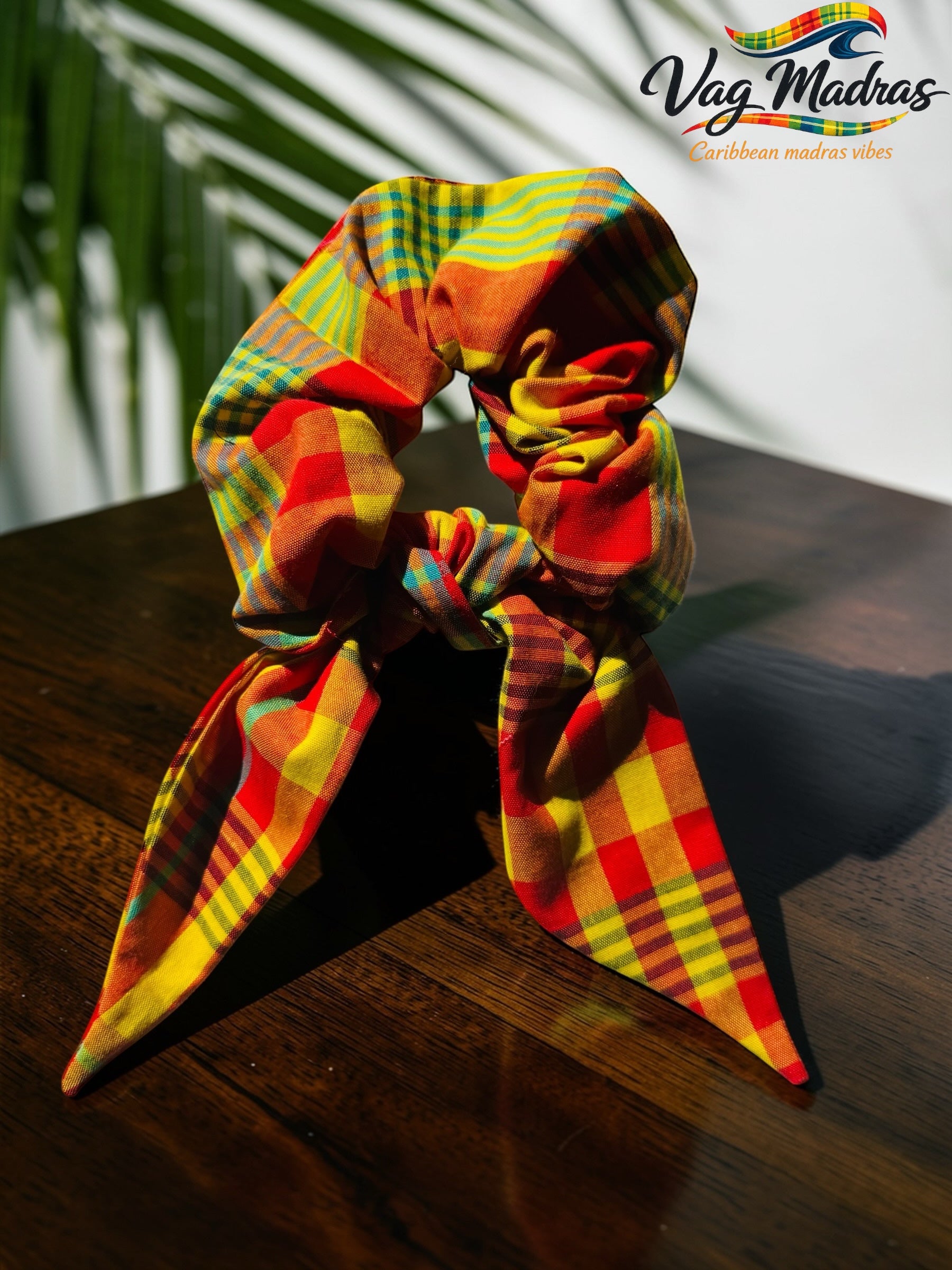 Foulchie Madras jaune & rouge – fait main