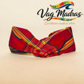 Headband madras jaune & rouge – fait main