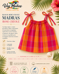 Blouse bébé-enfant madras Rose Créole – fait main