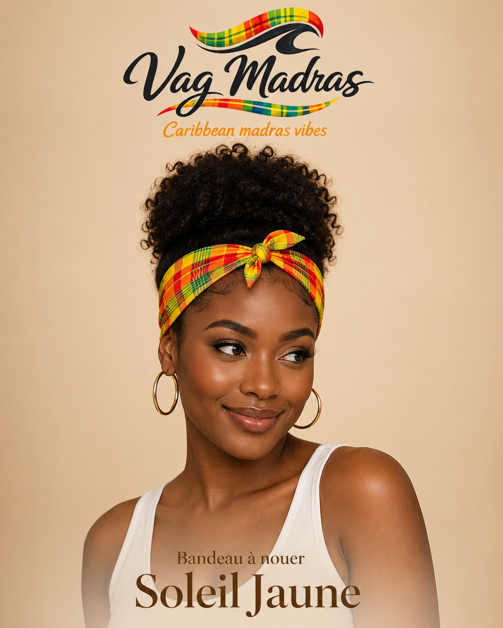 Bandeau à nouer en Madras – Vag Madras