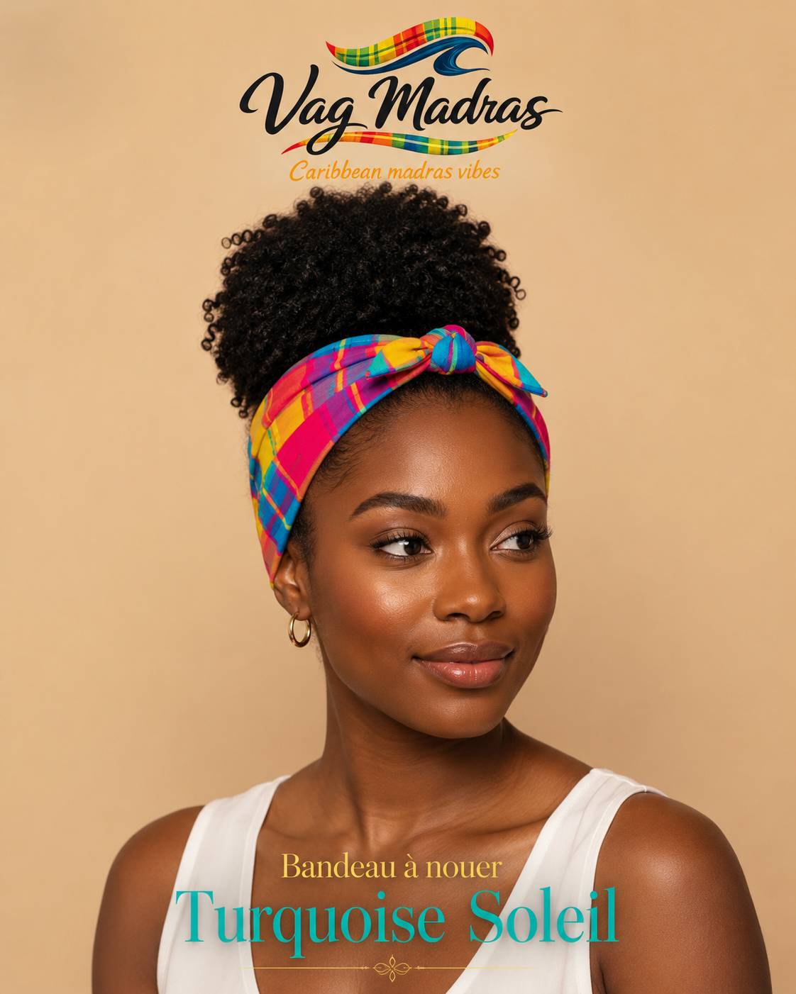 Bandeau à nouer en Madras – Vag Madras