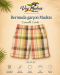 Bermuda garçon madras Cannelle Créole – fait main