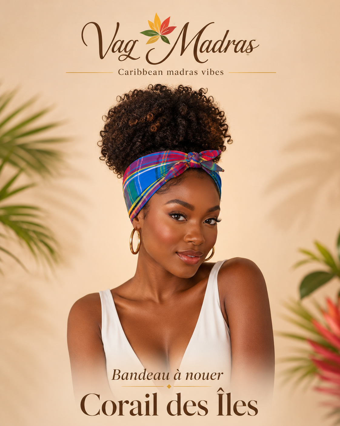 Bandeau à nouer en Madras – Vag Madras