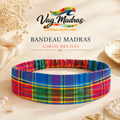 Bandeau Madras Corail des Îles – fait main