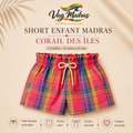 Short enfant madras Corail des Îles – fait main