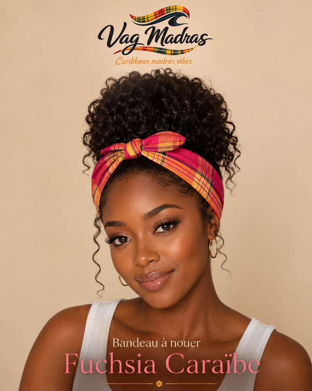 Bandeau à nouer en Madras – Vag Madras