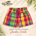 Short enfant madras Jardin Créole – fait main