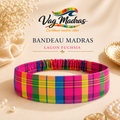 Bandeau Madras Lagon Fuchsia – fait main