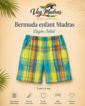 Bermuda garçon madras Lagon Soleil – fait main