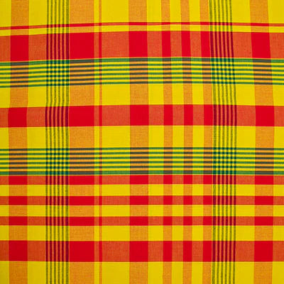 Coupon Tissu Madras Jaune Soleil – 3 m x 140 cm – 100% coton